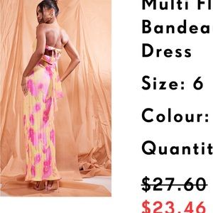 Multi-color floral bandeau dress